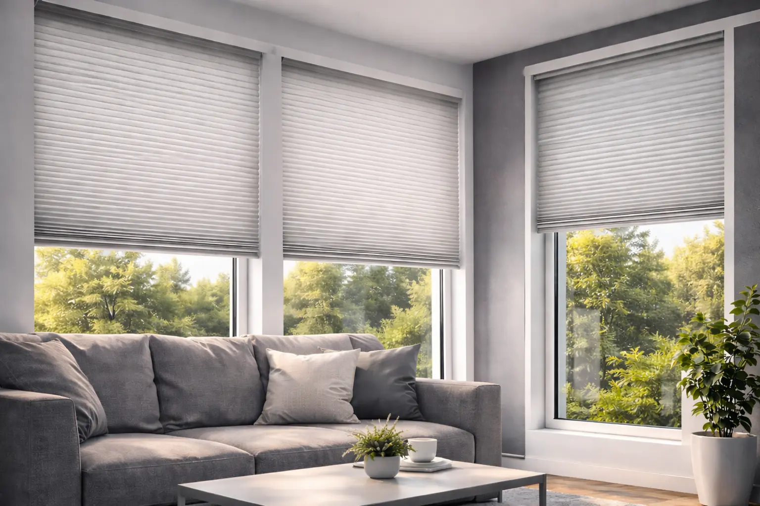 Plisé rolety v moderním interiéru Praha